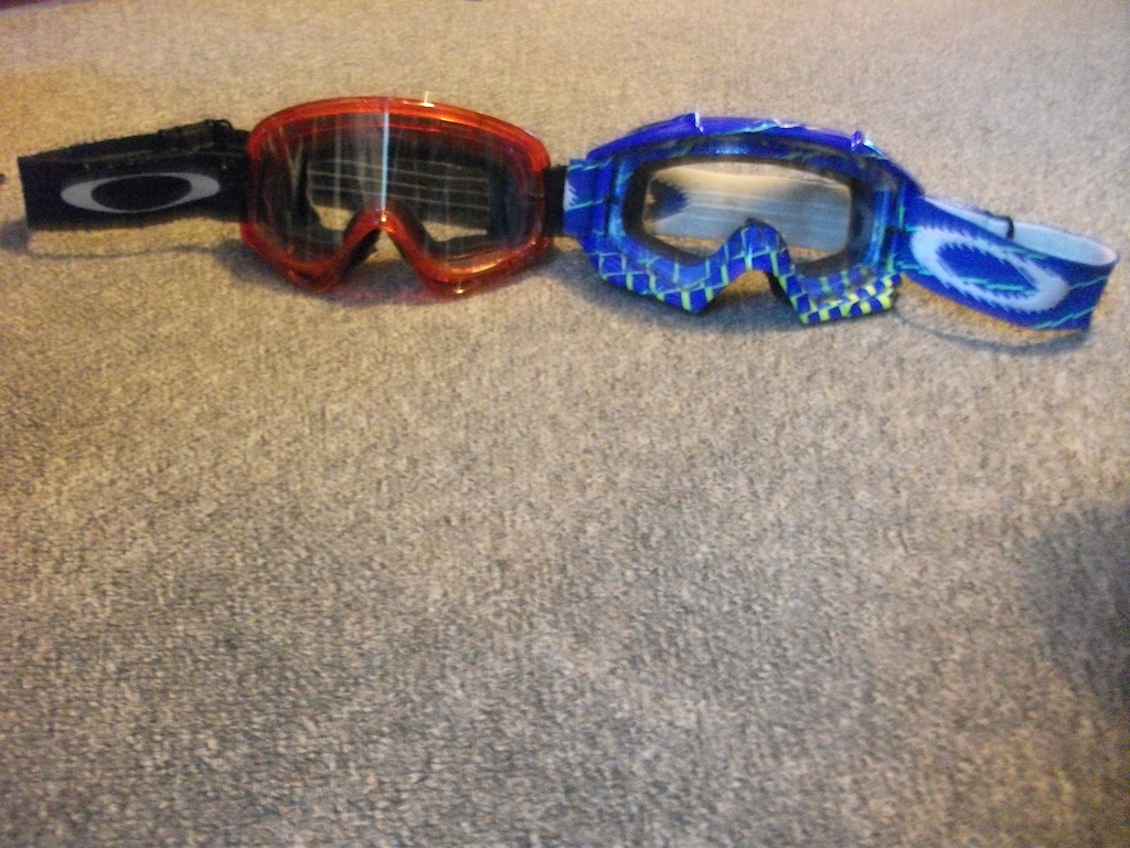 Oakley O Frame Goggles (used for DH riding) and some other Oakley goggles (Motocross goggles)