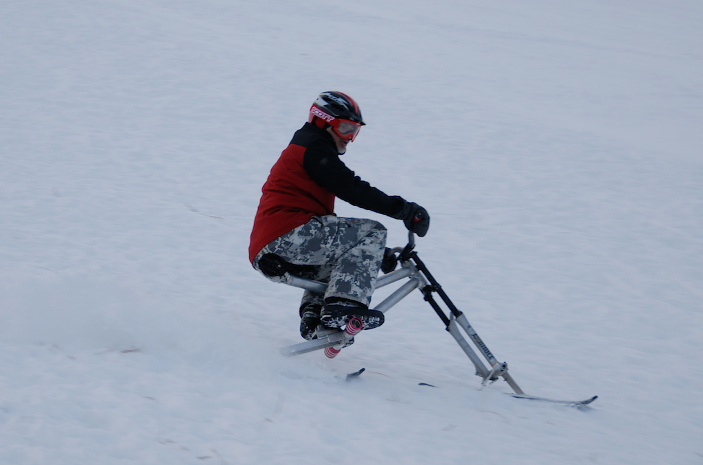 Ski biking Snow Biking

Test driving my new frame!
What a Blast!