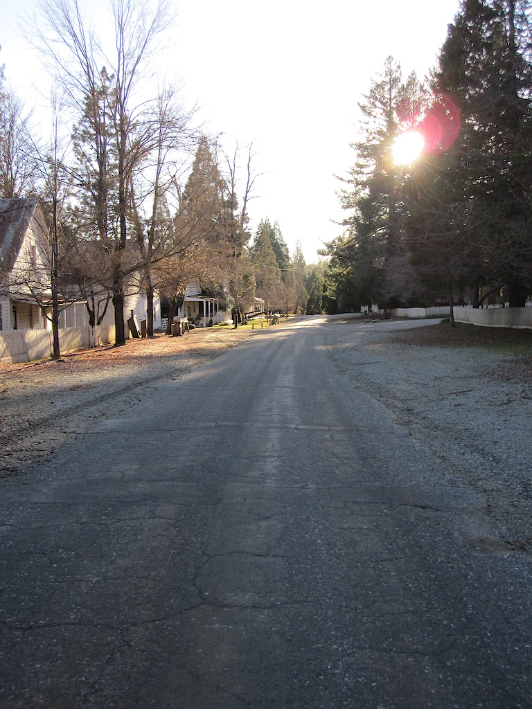 old mining town of North Bloomfield with original buildings that have been restored in Malakoff Diggins SHP