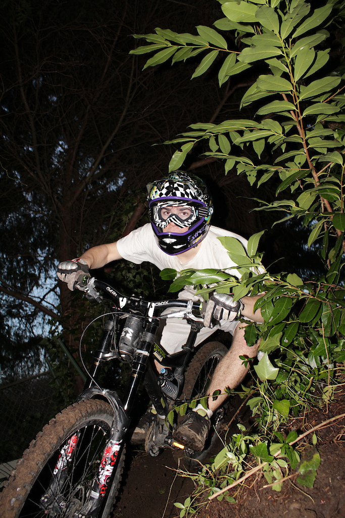 Riding the berms in my backyard.