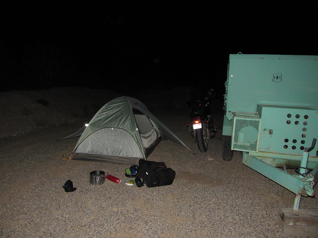 Camp near cave lake