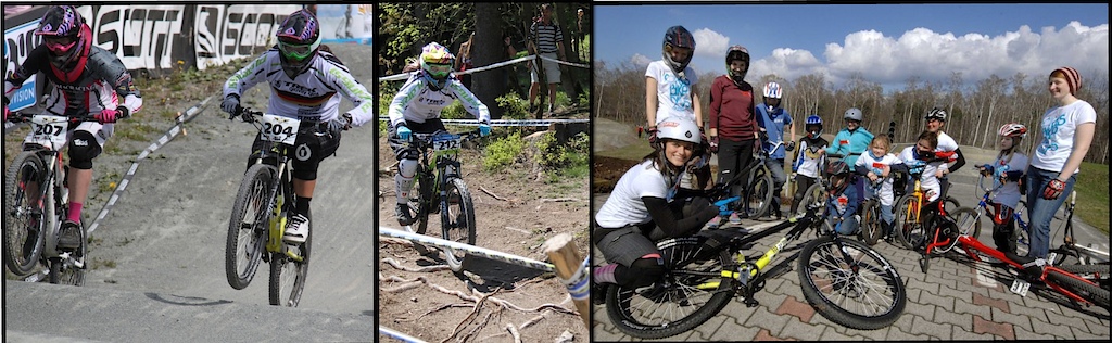 Steffi racing 4X and DH at IXIS Dirtmasters WInterberg, and Girls CAmp Plesa