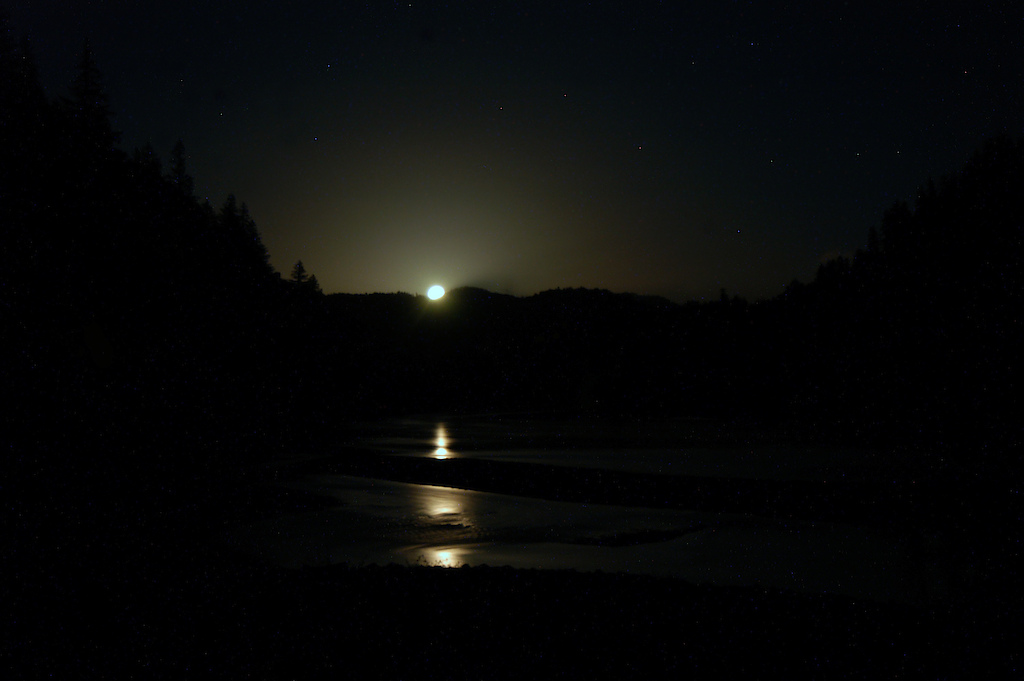 15 second exposure of the moon rising over the Eel River during our annual Eel River kayak trip. I was lucky to stick around to grab the shot while I wasn't even looking to get a shot like this.