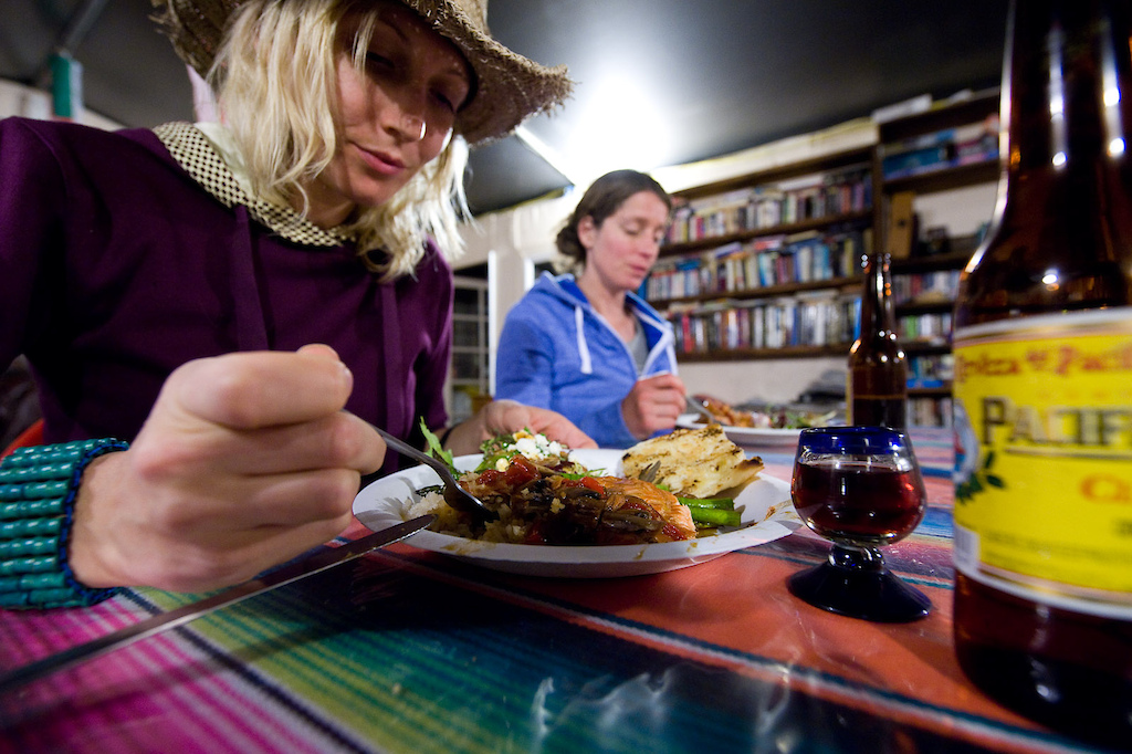 All inclusive also means all your meals are taken care of, and from the coffee in the morning to dinner at night it was amazing. Claire digs into a plate of freshly cooked Mexican food.