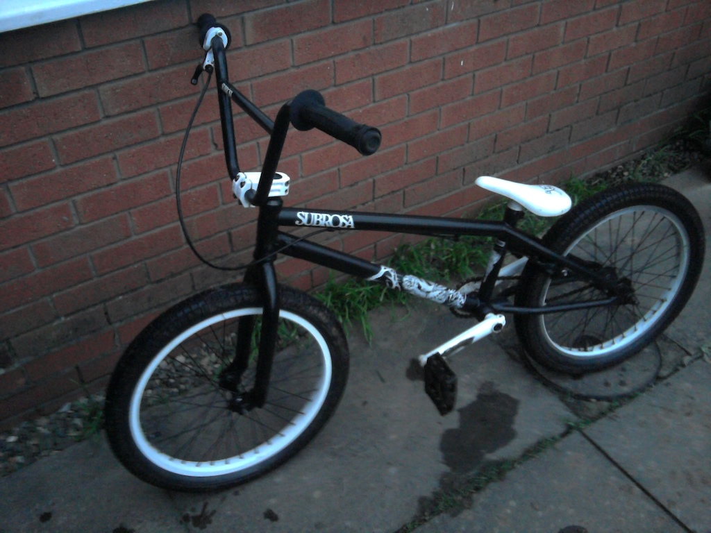 Subrosa Salvador 2011 on 13th december this year brand new for £350, i used it for street and decided to sell it and buy a trials bike, its got a few nicks underneath the handle bars from locking it up but barley noticable, everything is original part form the leaver, rides smooth and i have had no problems with it, i want £300 (ono) collection only thankyou James :^)