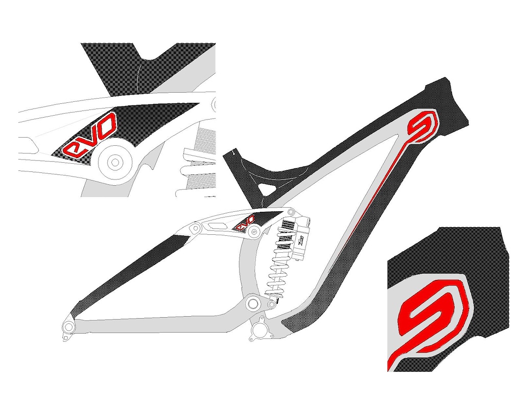 Carbon Design for my TREK Session 88 ! The Frame will be laminated with Carbon fiber foil... and Painted with Red paint for the details