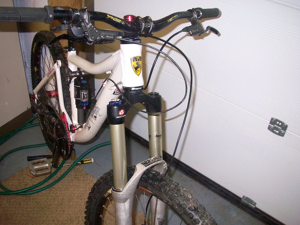 My new frame, axle, cranks (will replace with something lighter soon), chainguide and brakes :)