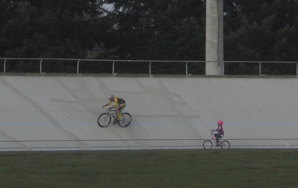 Trin's first time to a velodrome