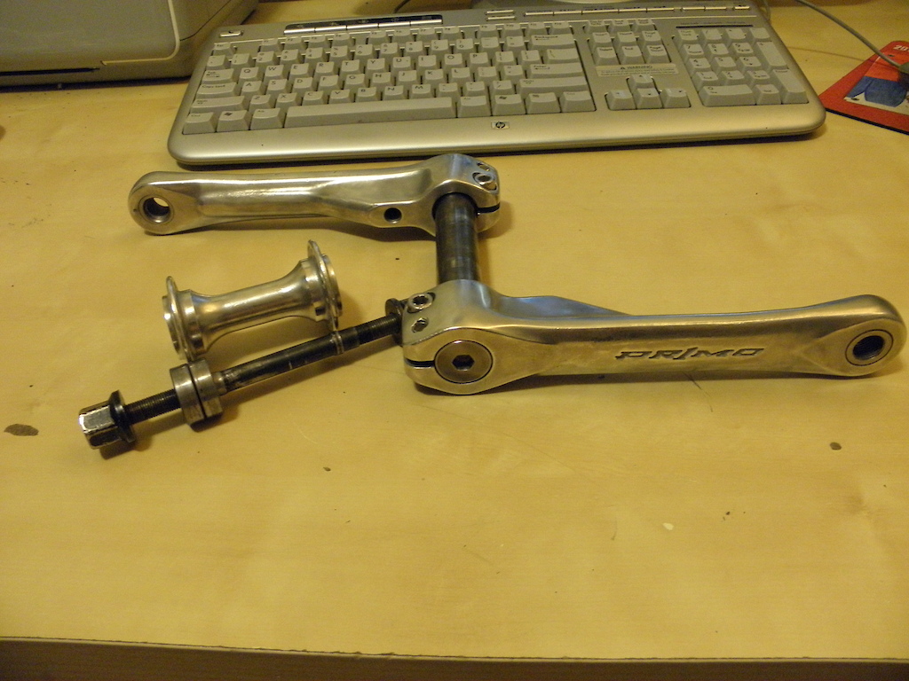 cruddy old multi-generational vandero hub and hollowbite cranks all cleaned up and semi polished......paint or more polish and some elbow grease?