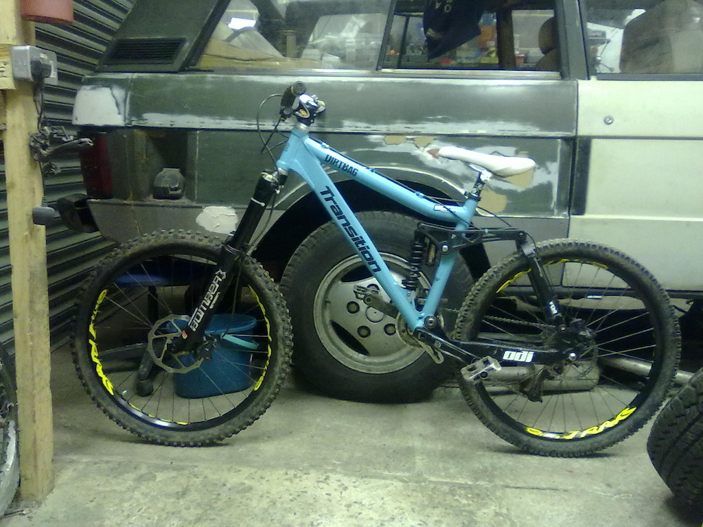 my bike chillin' with the range rover