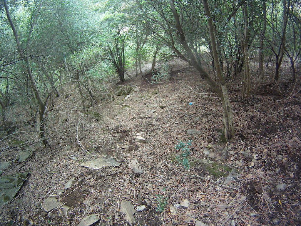 looking down on the steep section