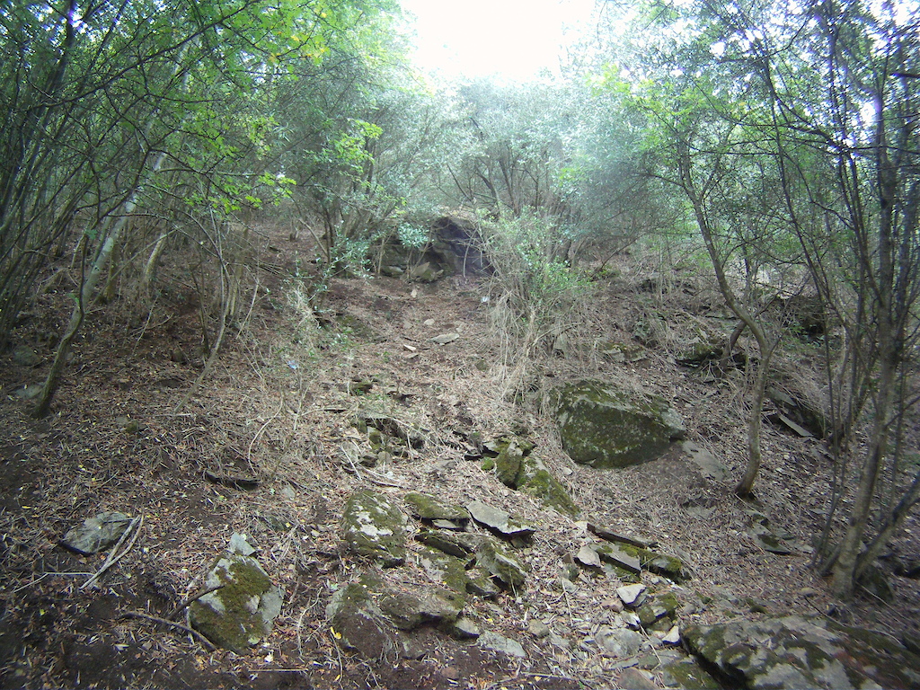 looking up on the steep section