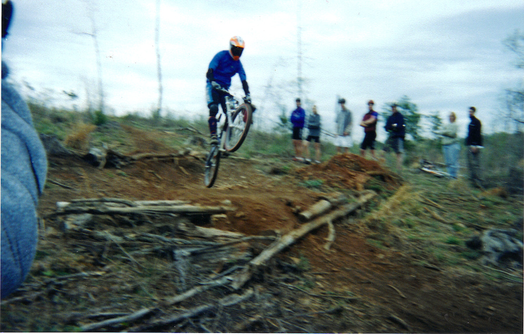 Downhill race in the expert-pro class i got 16th in July of 2000.Pedally course.Bike was a Marin B17 with a Monster-T.