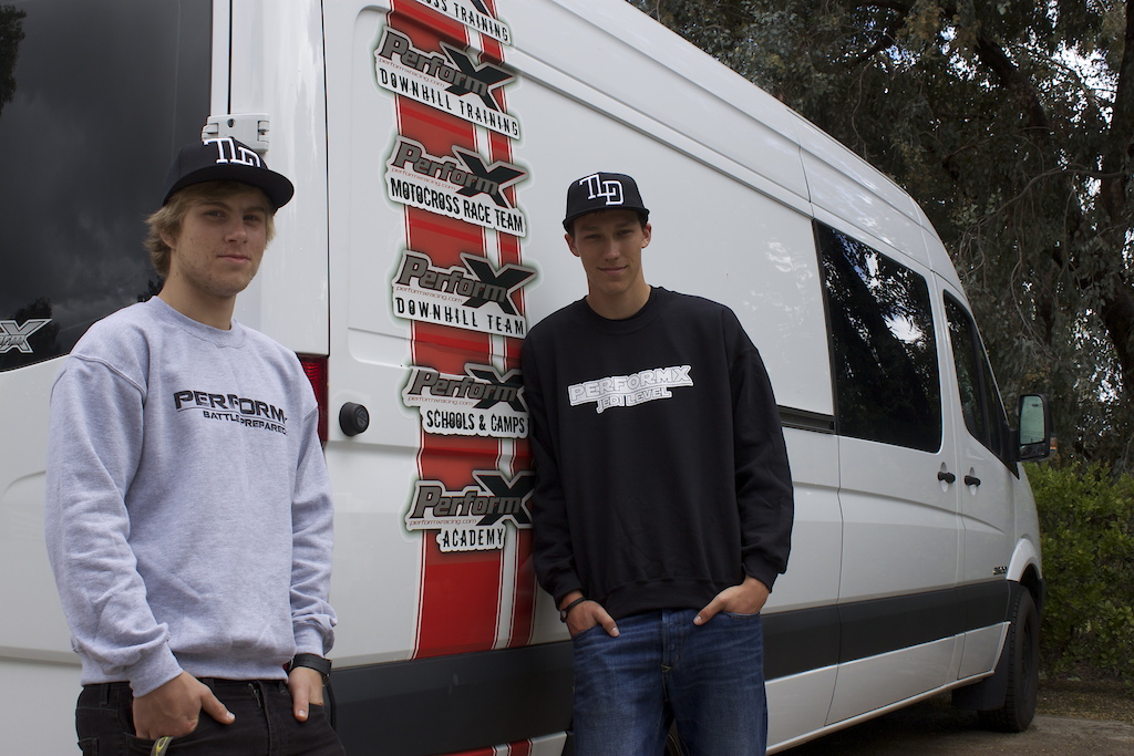 2011 PerformX Downhill Team racers Remi Gauvin and Kyle Sangers.