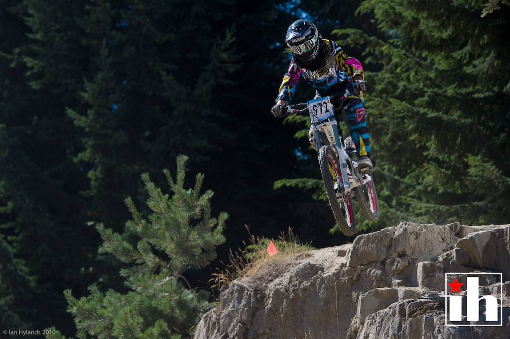 Cierra Smith wins the jr womens Crankworx Air DH at the Whistler Mountain Bike Park in Whistler, BC.