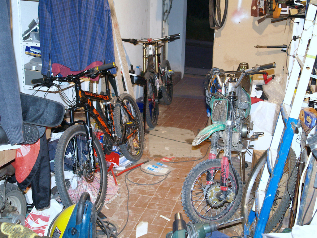 my garage xD xc bike, dh bike and pit bike