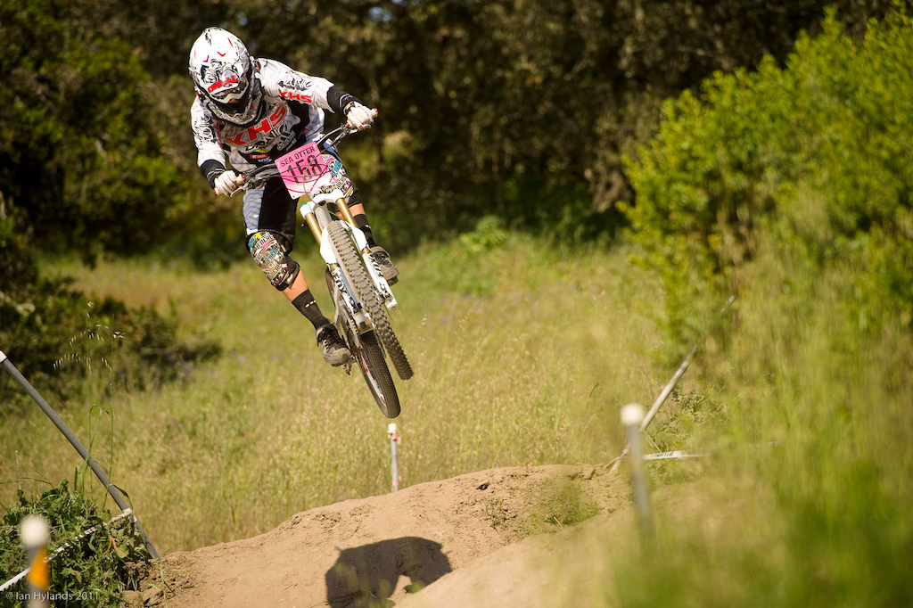Melissa Buhl races the Downhill at the Sea Otter Classic