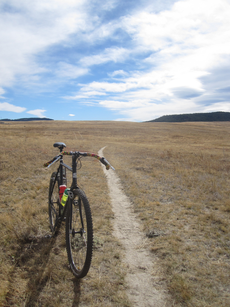 this is another trail which is right next to the Greenland Open Space trailhead. it's about a 5 minute ride between the two trail heads. This loop is around 8.5 miles. So combine with the Greenland Open Space you have a nice day on the bike.