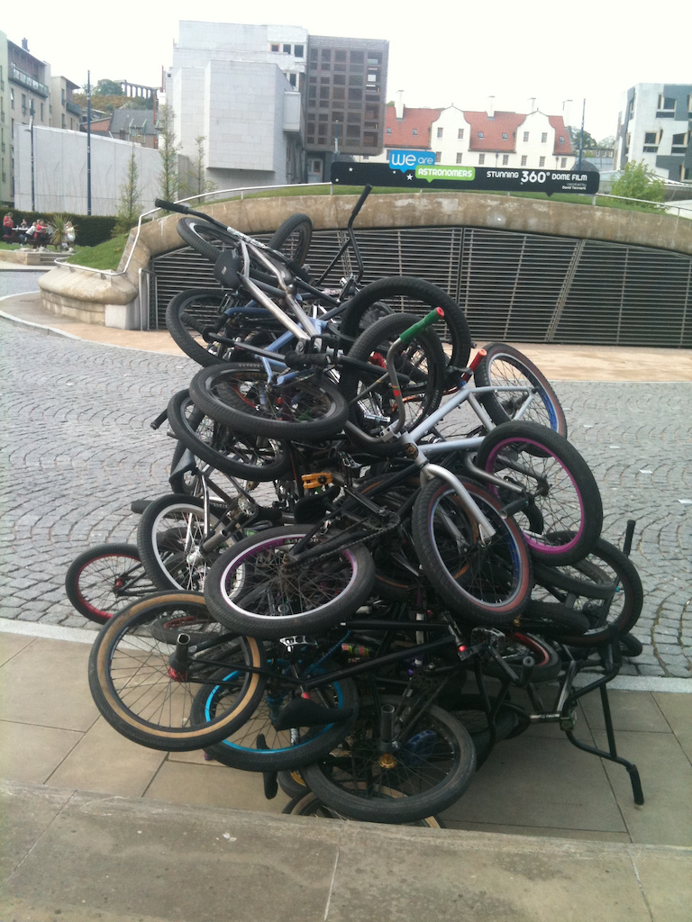 our bike pile-up! :D