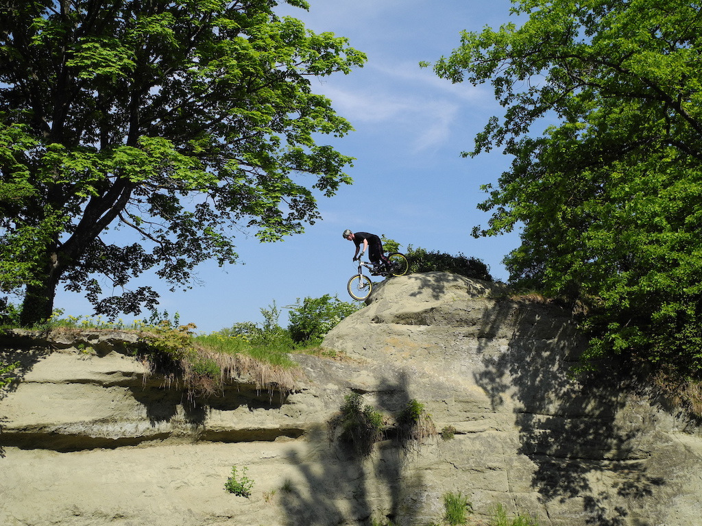 riding down a rock