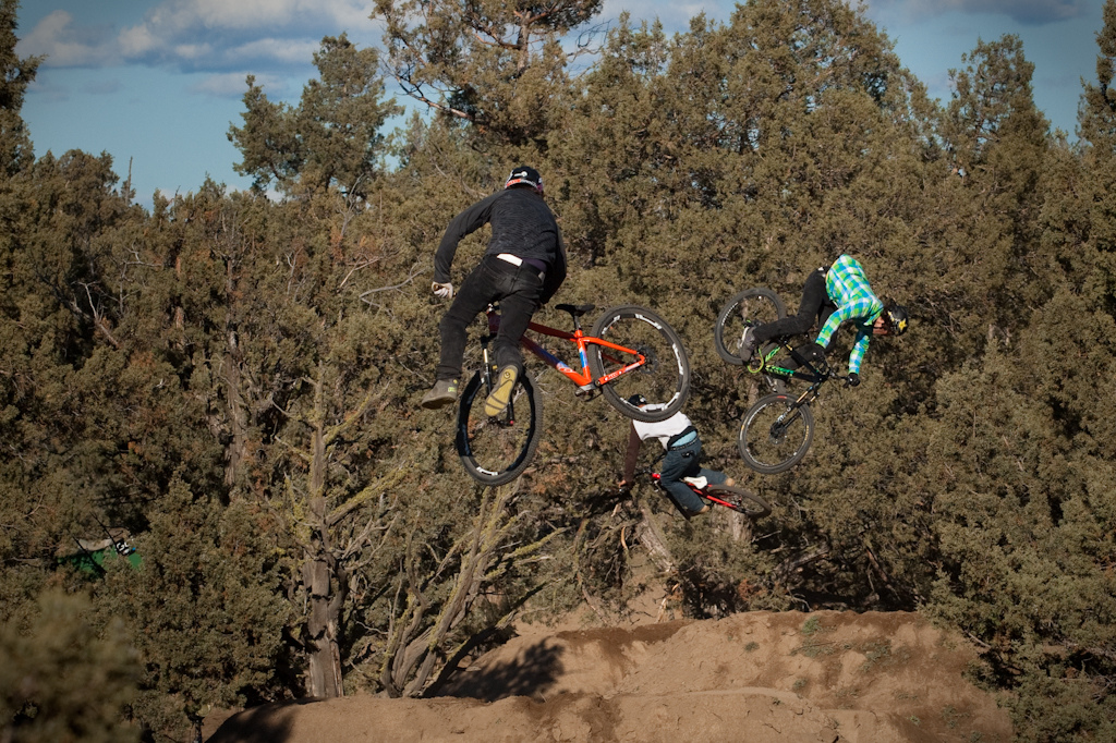 These guys know how to run a train on a jump line! Looking like they have been riding together for years...