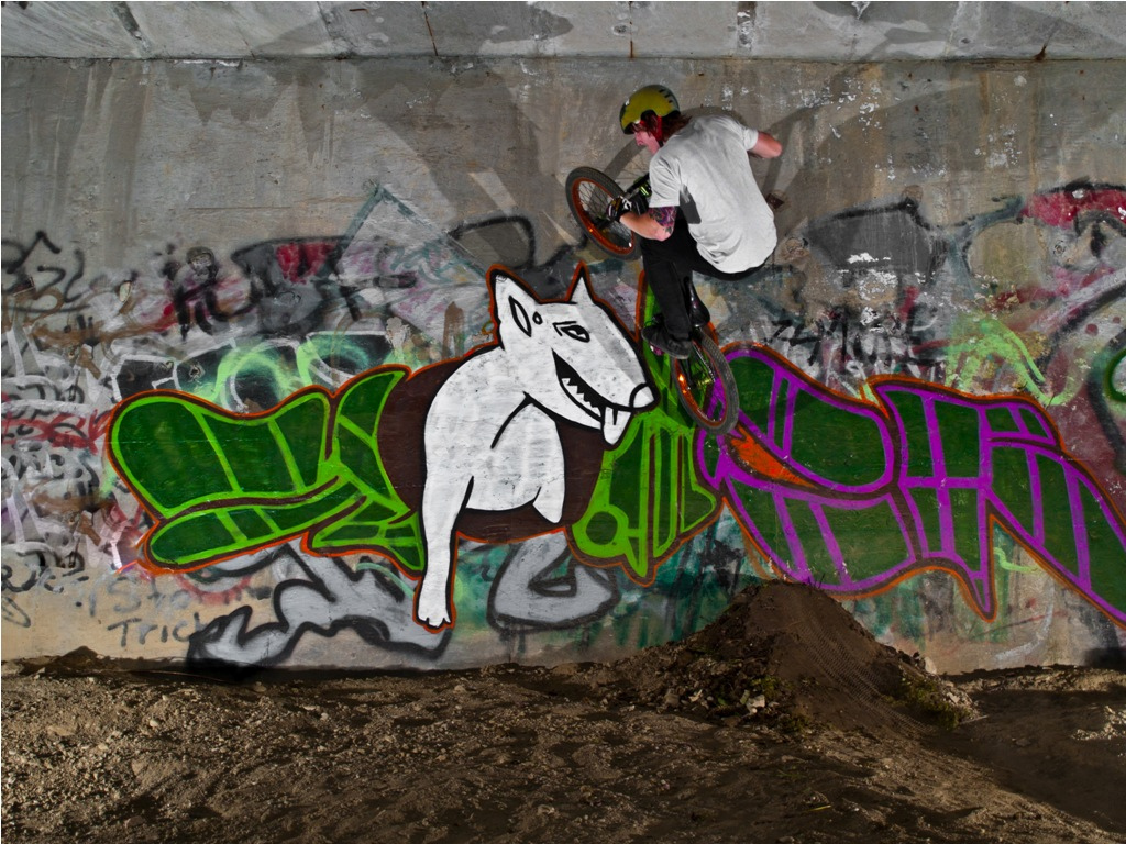 Wall under bridge
