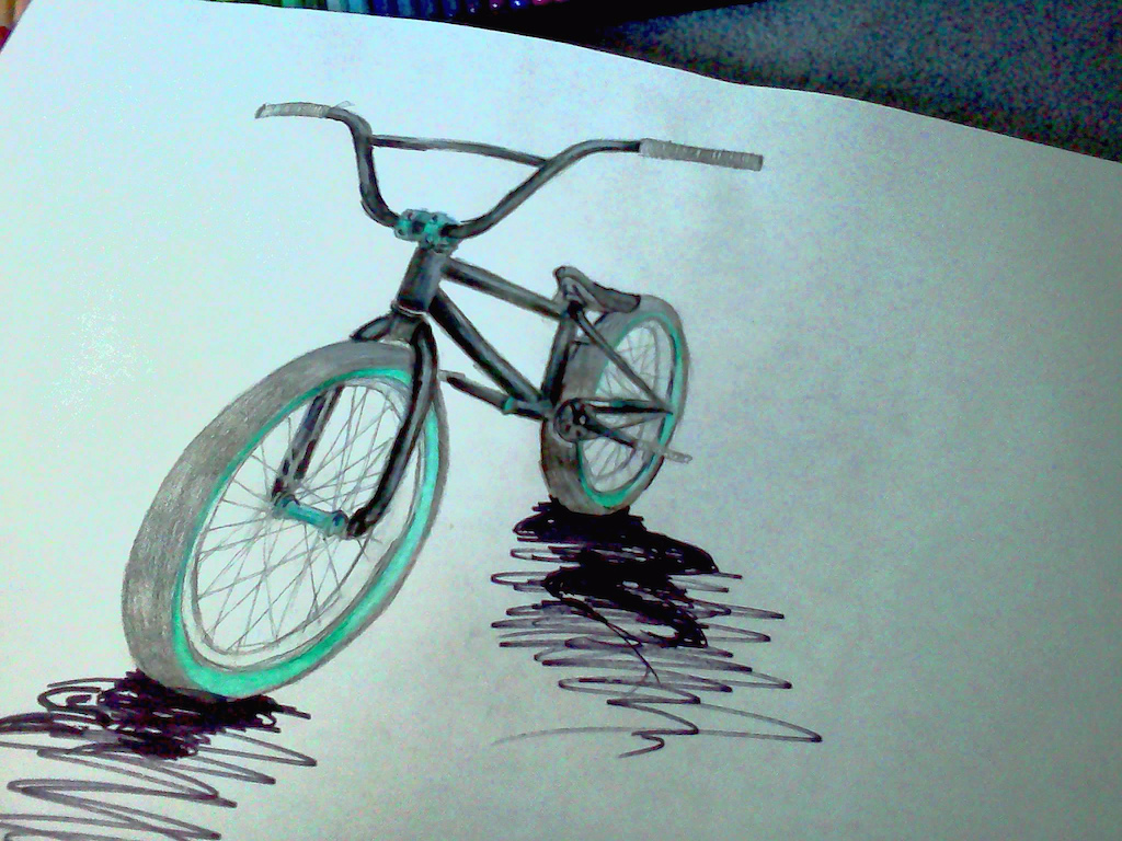 possible colour scheme for my bike

picture has lost a lot of colour and definition unfortunately :(

done in watercolour