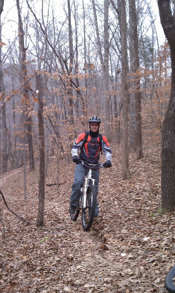 Buddy Mike C. at the trail during the COLD ride!