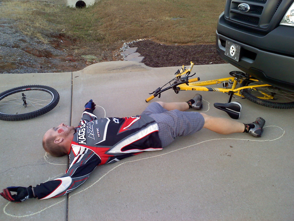 This is a Halloween gag we did in 2010. My daughter's bike was useful in this.