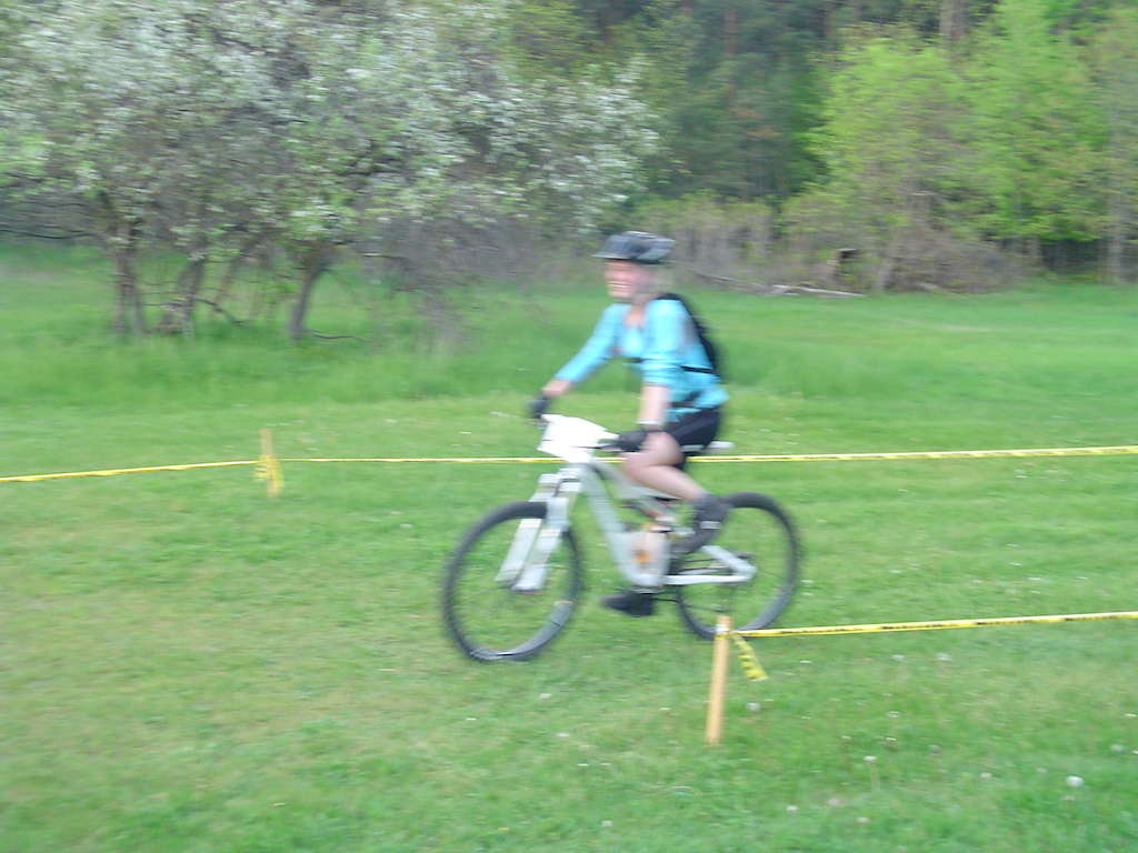 Pam finishing the last leg of the Victiorias 100 relay
