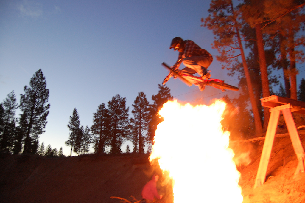 Jumping some fire at the gun pit