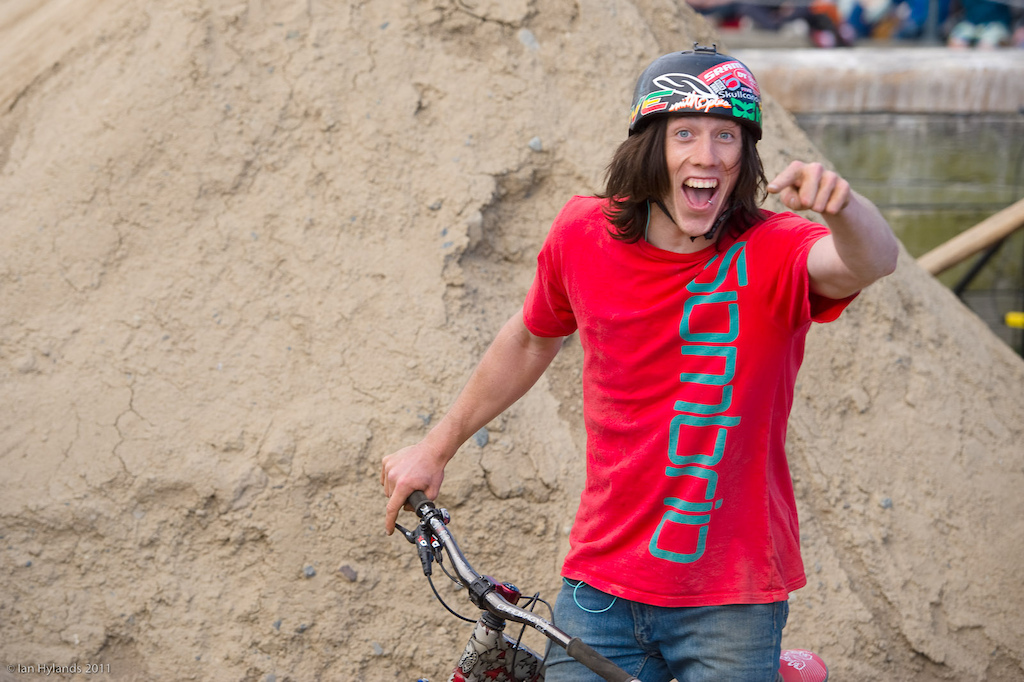 Eric Lawrenuk stoked after his 360 downside whip...
