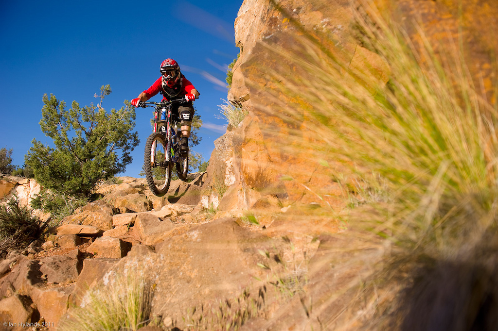Eric Porter rides the Grafton Mesa trail in Utah.