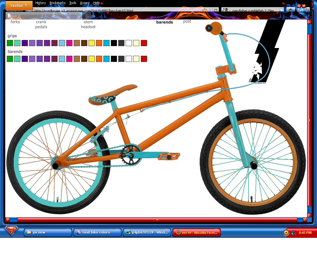 Finial VER6 i hope this is the color set up i do on my up coming build this fall...and No i'm not building a BMX ..but trust me its going to be a sick bike for sure done all up in those colors