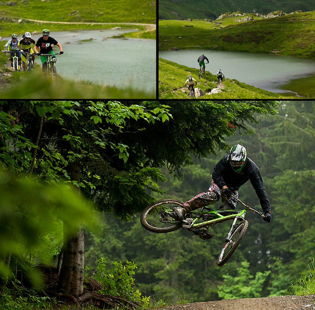 Brendan Fairclough and friends  in Les Gets, France.