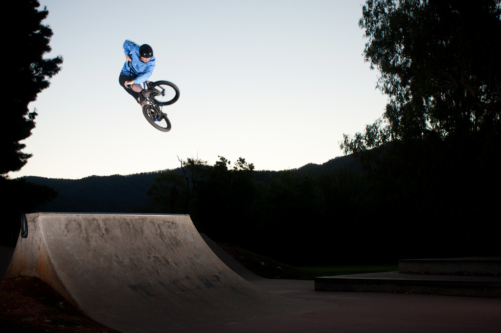 Ash Grundy getting wild whilst riding Mt Beauty skate park earlier this year when we were waiting on the Dirt Pipe to dry up.