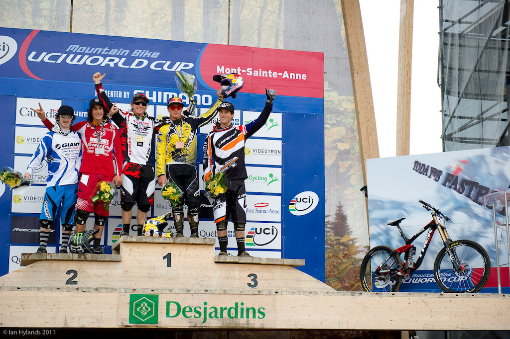Mens Podium at Mt Saint Anne, Aaron Gwin and a bunch of young'uns...