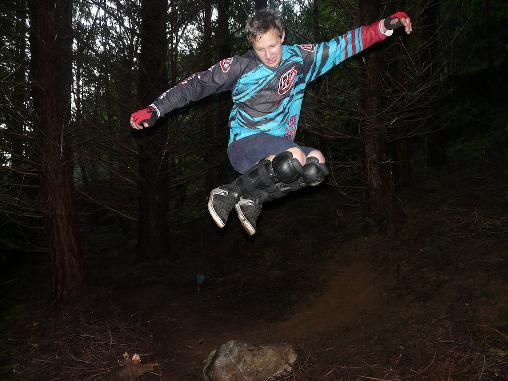 Me in an awsome mid air pose off of a bit of the project....