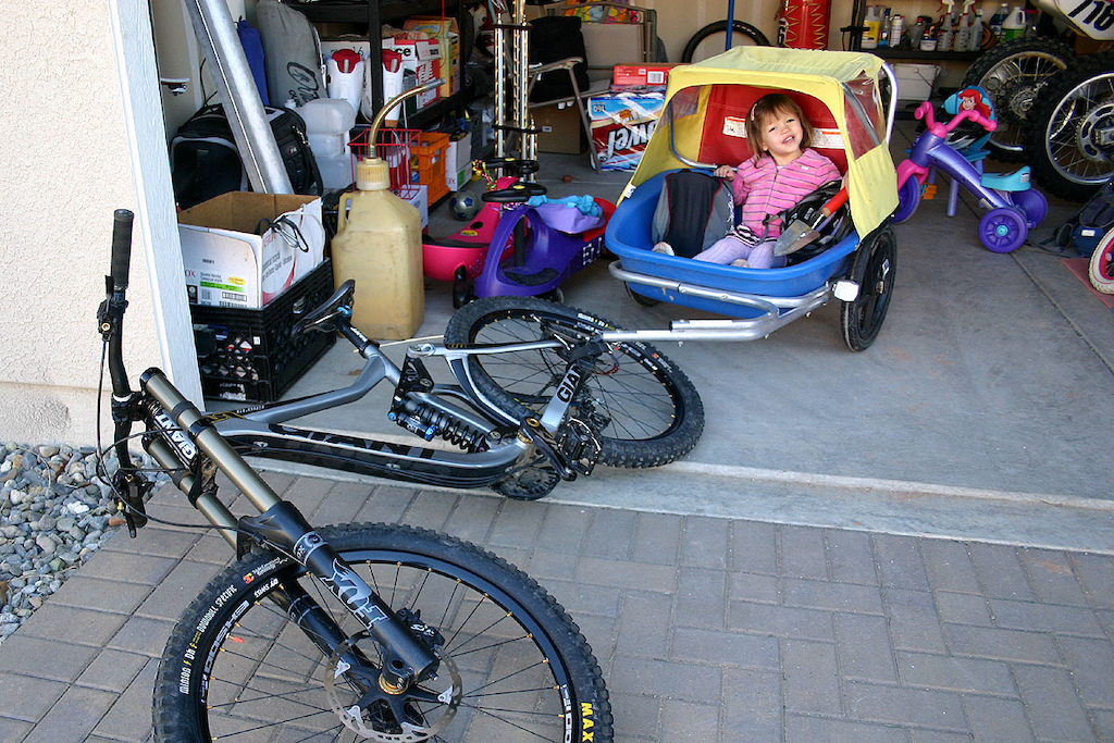 Your downhill bike will find new uses after you have kids.