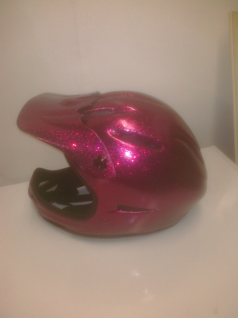 I got tired of the same boring helmet and had this random color flake laying around my shop.