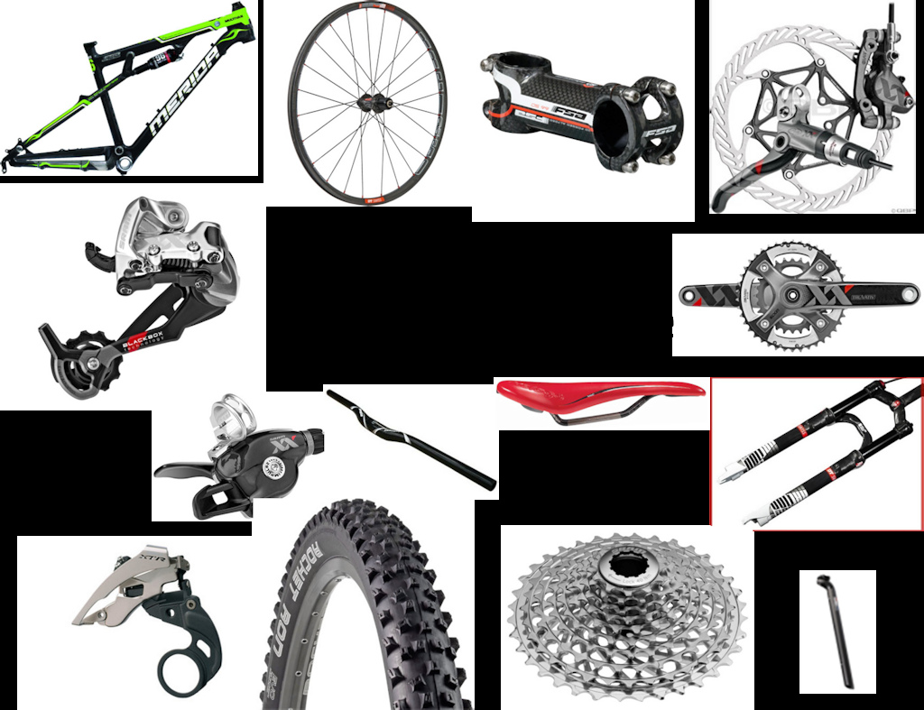 My dream xc full suspension based on a Merida 96 team