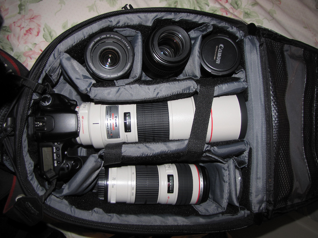 my gear,Tamrac expedition 5,Canon EOS 30D,EF 70-200 F/4L,EF 28-135IS,EF 300mmF/4LIS, EF 100 mmF/2,8.