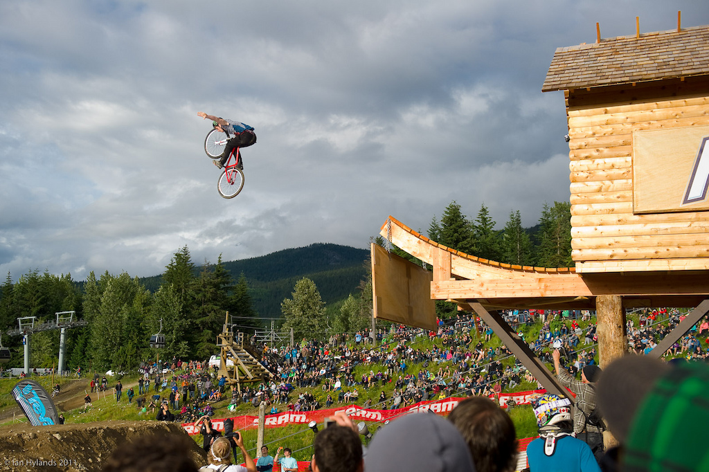 Sam Pilgrim pulled out this beautiful tuck no hander on the Kokanee Cabin jump.