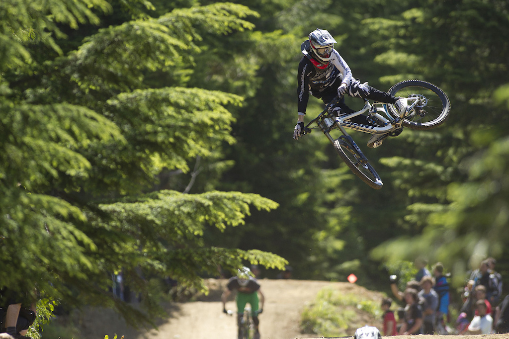 whip contest on crabapple hits, whistler bike park, during crankworx 2011.