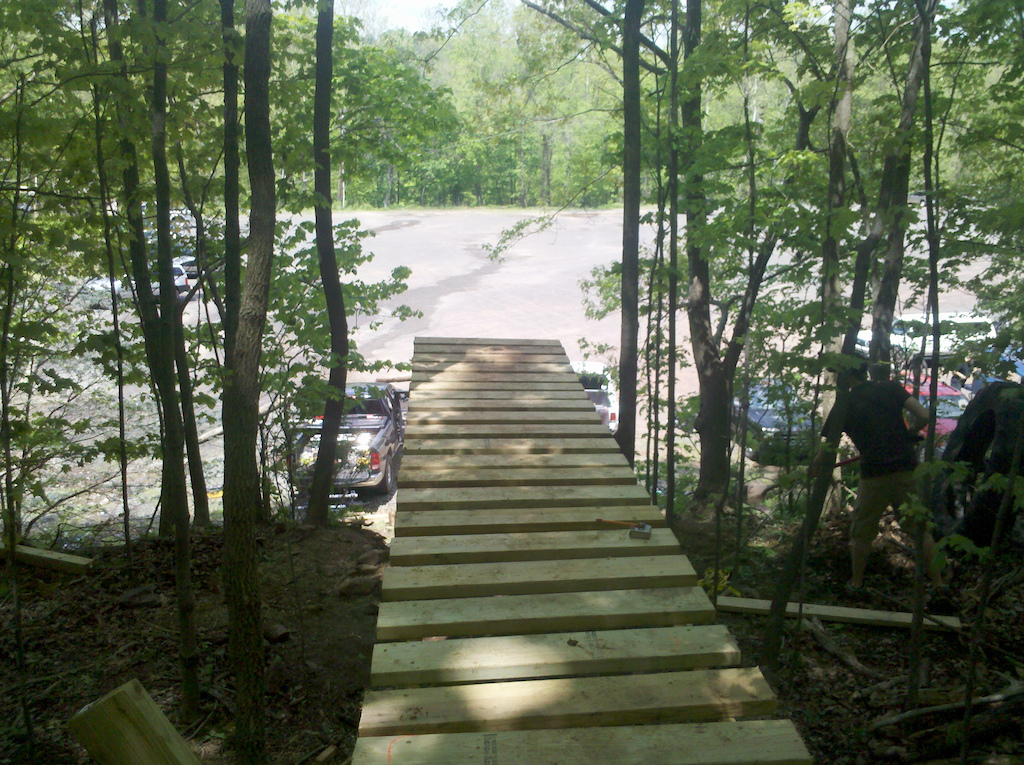 Drop into the parking lot at Launch Bike Park Spring Mount PA.

what you see as you are about to go off.