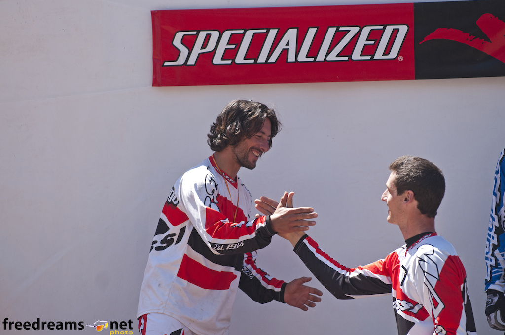 Massi wc team riders, Ivan Oulego and Bernat Guardia at the podium.