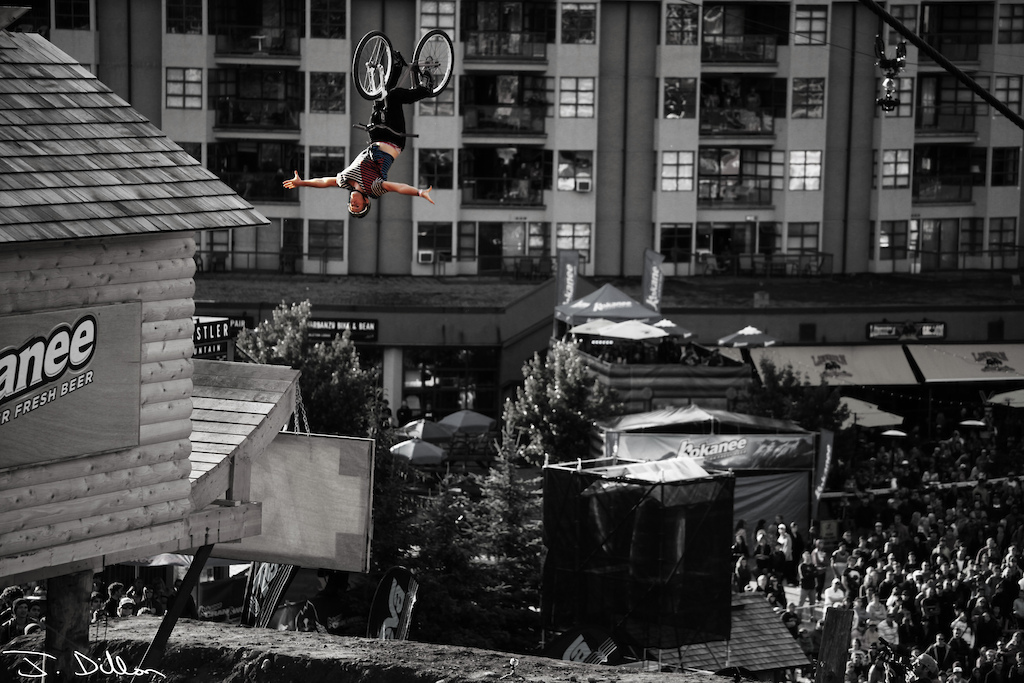 Pilgrim throwing down a backflip no-hander out the Kokanee hut.