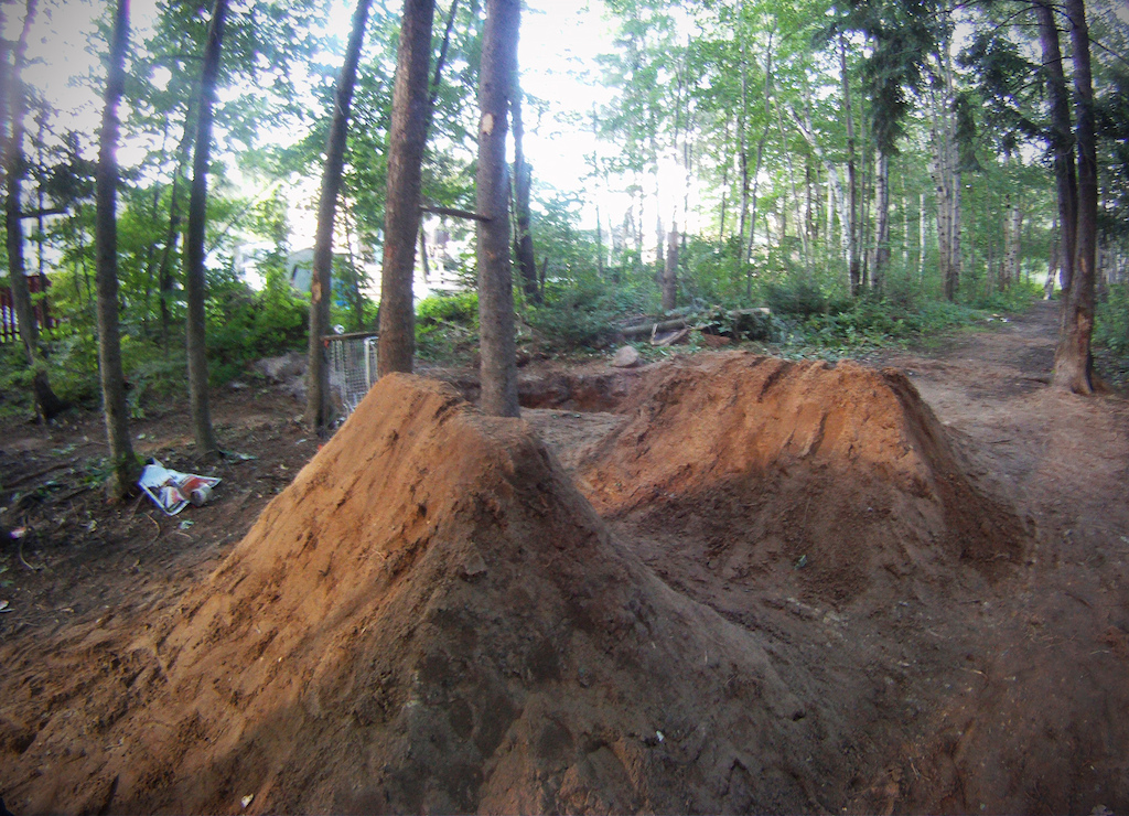 After second day of building he had a nice booter and a jump. Going to be adding more.