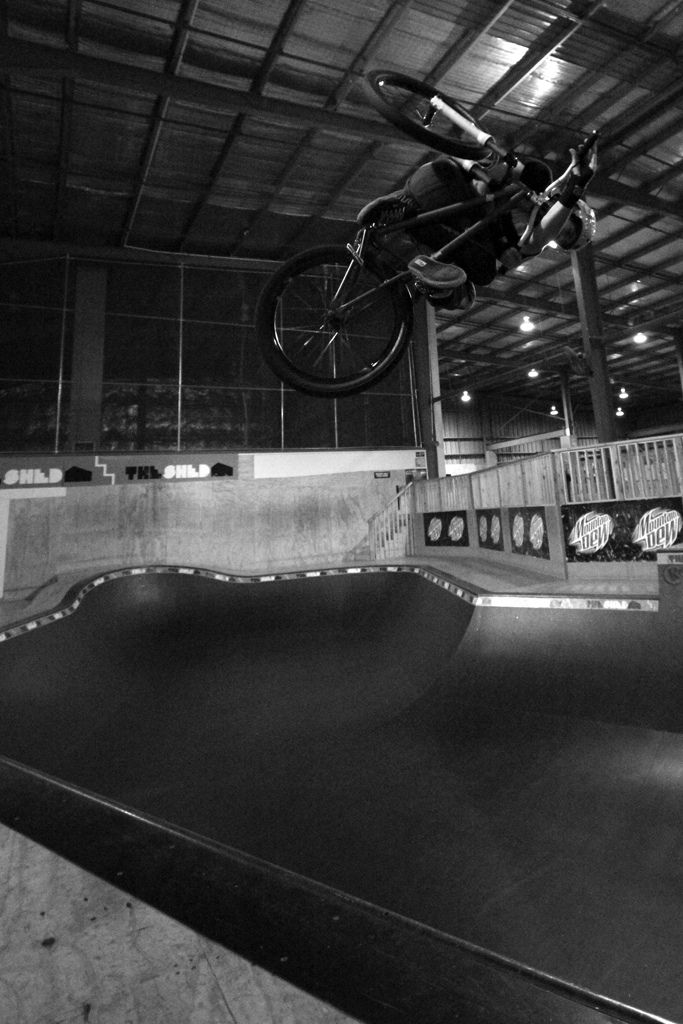 Invert in the bowl at the Shed, damn i love this bowl so much!! Photo by Dave McComb