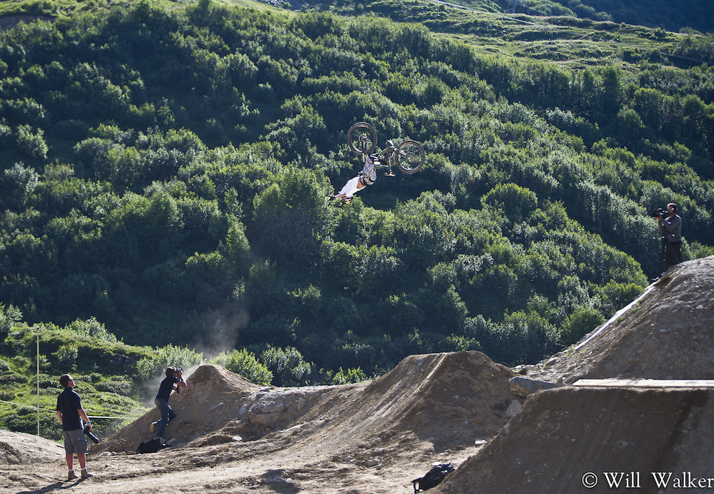 Kurt Sorge pushing mountain biking... HUGE backflip no-hander